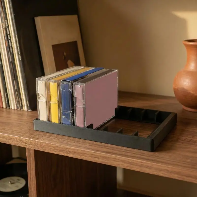 1 Pcs Cassette Tape Storage Rack Audio Cassette Tape Holder Rack 8/10 Slot Total Cassette Tape Organizer Rack For Studio Desktop