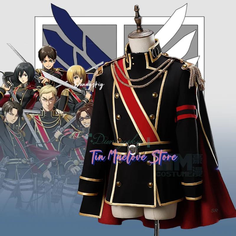 

Levi Eren Mikasa Erwin Hanji Cosplay Anime Survey Corps Costume Cloak Carnival Coat Uniform Halloween Party