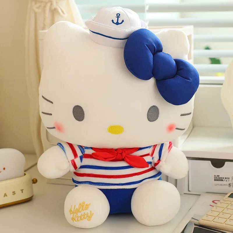 Mainan mewah Hello Kitty Kawaii 22-35cm boneka bantal hewan lucu Anime dekorasi boneka hadiah ulang tahun Peluche