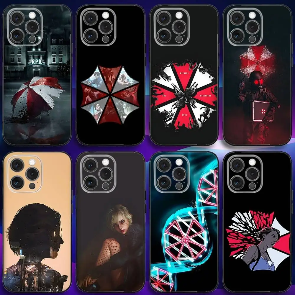 

Game R-Resident Evil Phone Case For iPhone 17,16,15,14,13,12,11,Pro,Max,Plus,X,XS,SE4,E,Mini,Soft Black Case