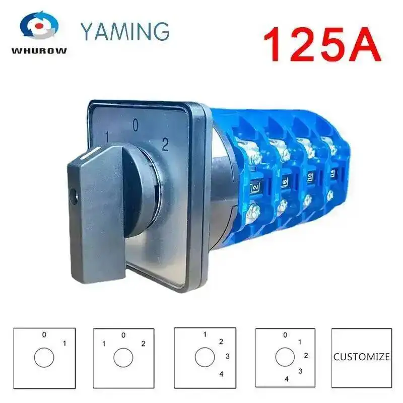 

Флюоресцентный переключатель на 2/3/4/5 позиции, 690 А, В, DIY поворотный переключатель, 16 клемм, винты, серебристый контакт, LW28 YMW26