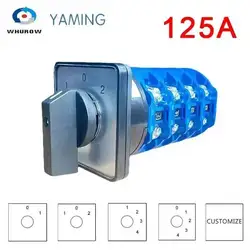 LW26-125/4 Cam Switch 2/3/4/5 Positions 125A 690V DIY Rotary Changeover Selector 16 Terminals Screws Silver Contact LW28 YMW26