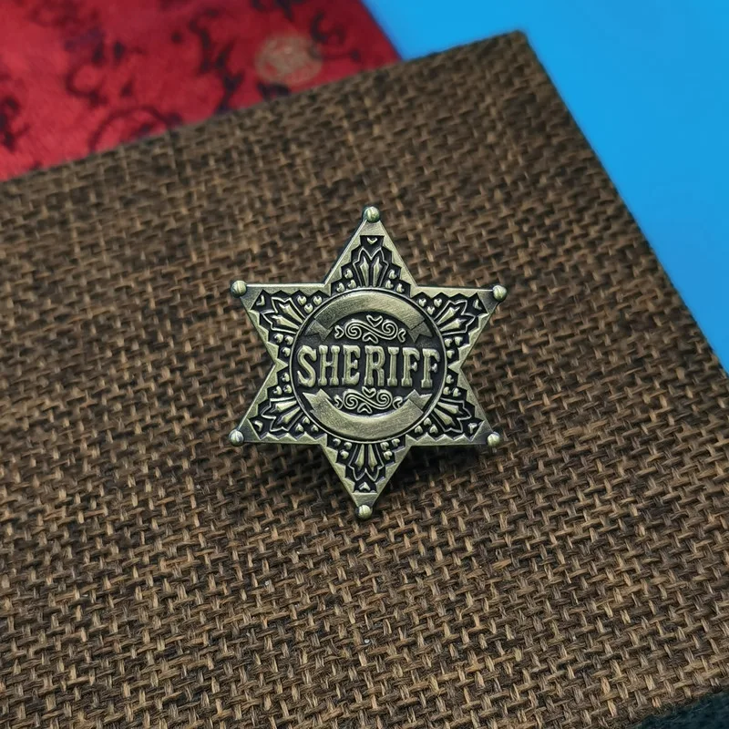 ستة وأشار ستار الشرطة بروش شريف شارة بروش سترة شارة دبوس للنساء الرجال التلبيب دبابيس مجوهرات اكسسوارات