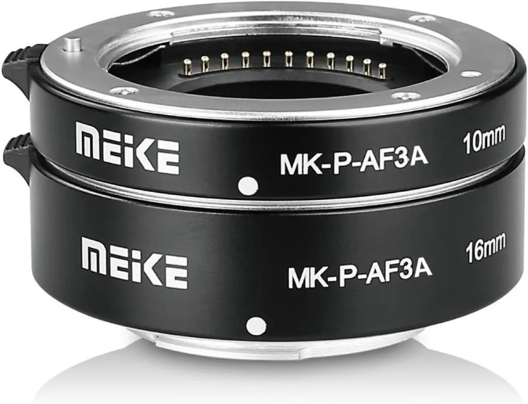 Meike MK-P-AF3A AF Macro Extension Tube Solid Metal Bayonet 10mm +16mm for Olympus M4/3 EM10III/EM10II/EM5/EM1/EP5/EPL3/EPL