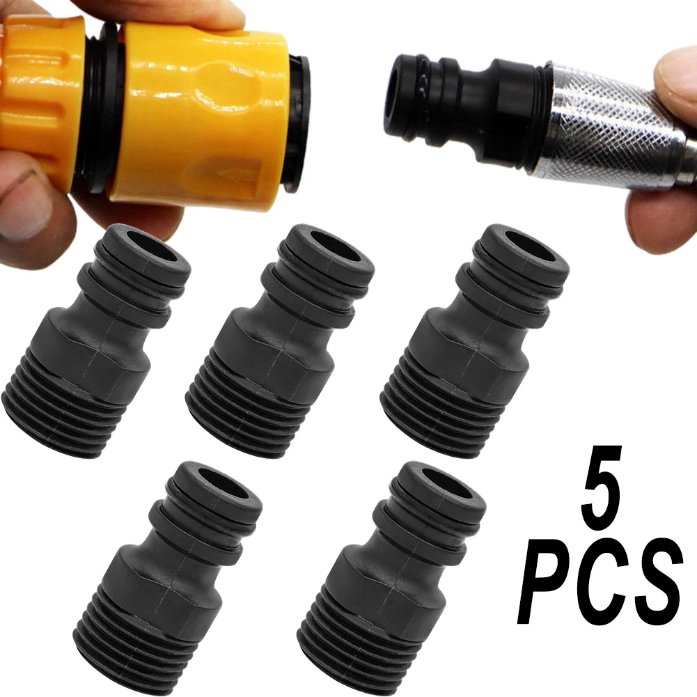 

5pcs Threaded Fittings Threaded Joint Hydraulics Garden Plastic Quick Coupling Water Pipe 1/2inch Faucet Adapter