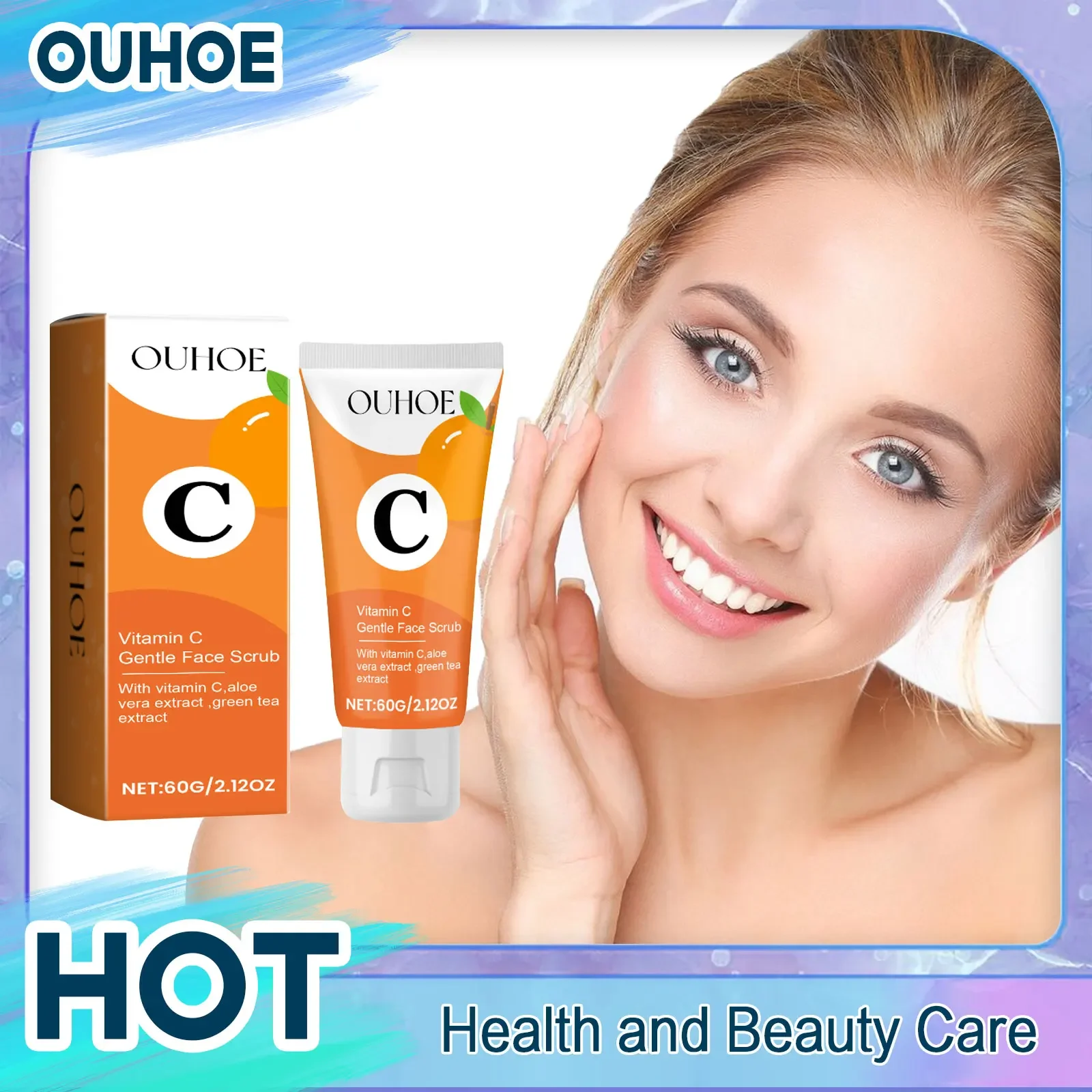 

Vitamin C Facial Cleanser Shrink Pores Oil Control Brightening Cleansing Moisturizing Peeling Face Scrub Exfoliating Skin Care