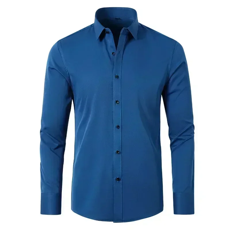

Men's long sleeved shirt slim fit base black shirt business casual professional formal work clothes work shirt men
