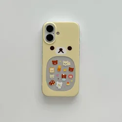 Japan Cartoon Cute Rilakkuma Phone Case for IPhone 16 15 14 11 12 13 Pro Max Transparent Mobile Phone Case for IPhone XR XS MAX