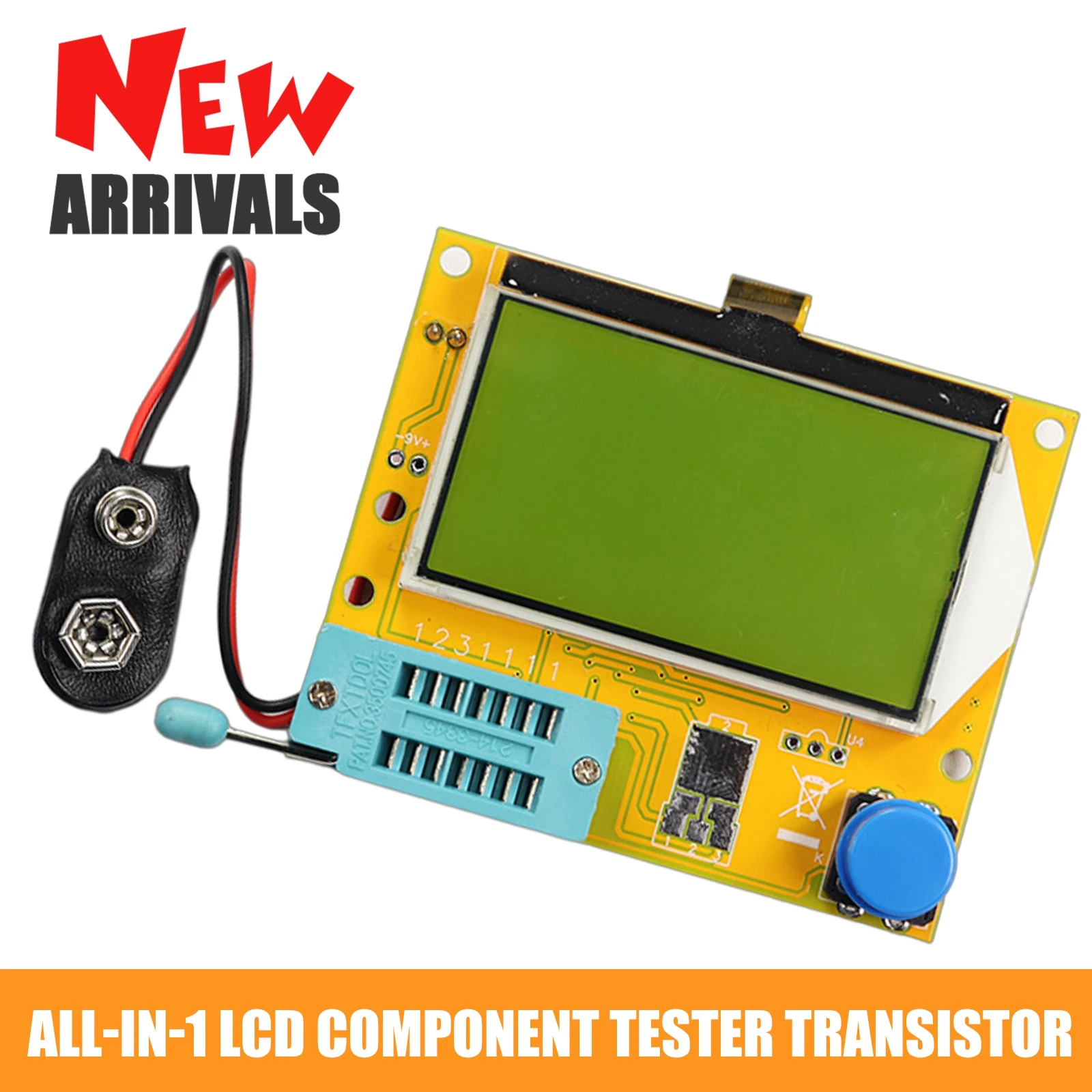 

All-in-1 LCD Component Tester ESR Meter Inductance SCR Mos Tube Transistor Diode Capacitance Triode Button Accessories