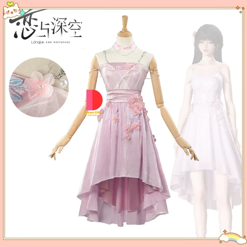 

Love and Deepspace Player Character Spring-themed Flower Mixed Banner Sunny Blooms Chase The Sea Cosplay Costume Beautiful Dress
