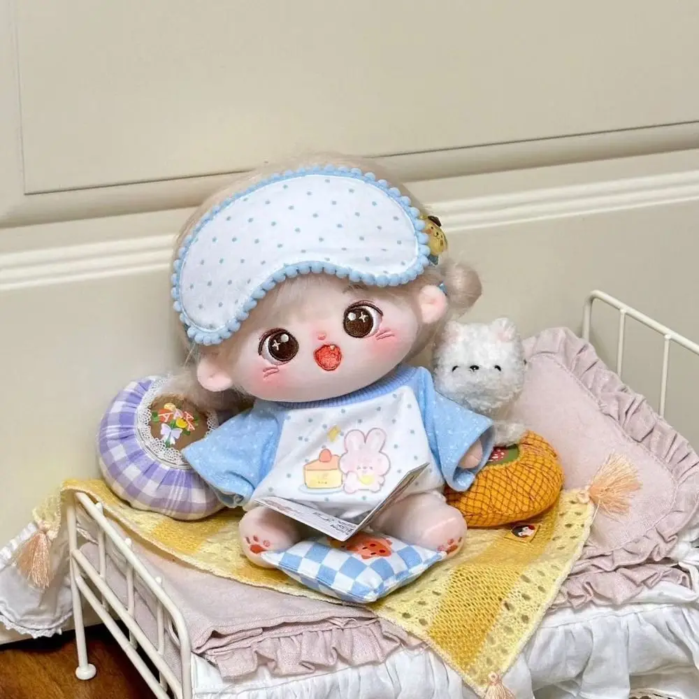 

Футболка с героями мультфильмов, хлопковая кукольная одежда 20 см, фуражка, наряд, хлопковая кукольная одежда, мини-белая кукольная одежда, детский подарок