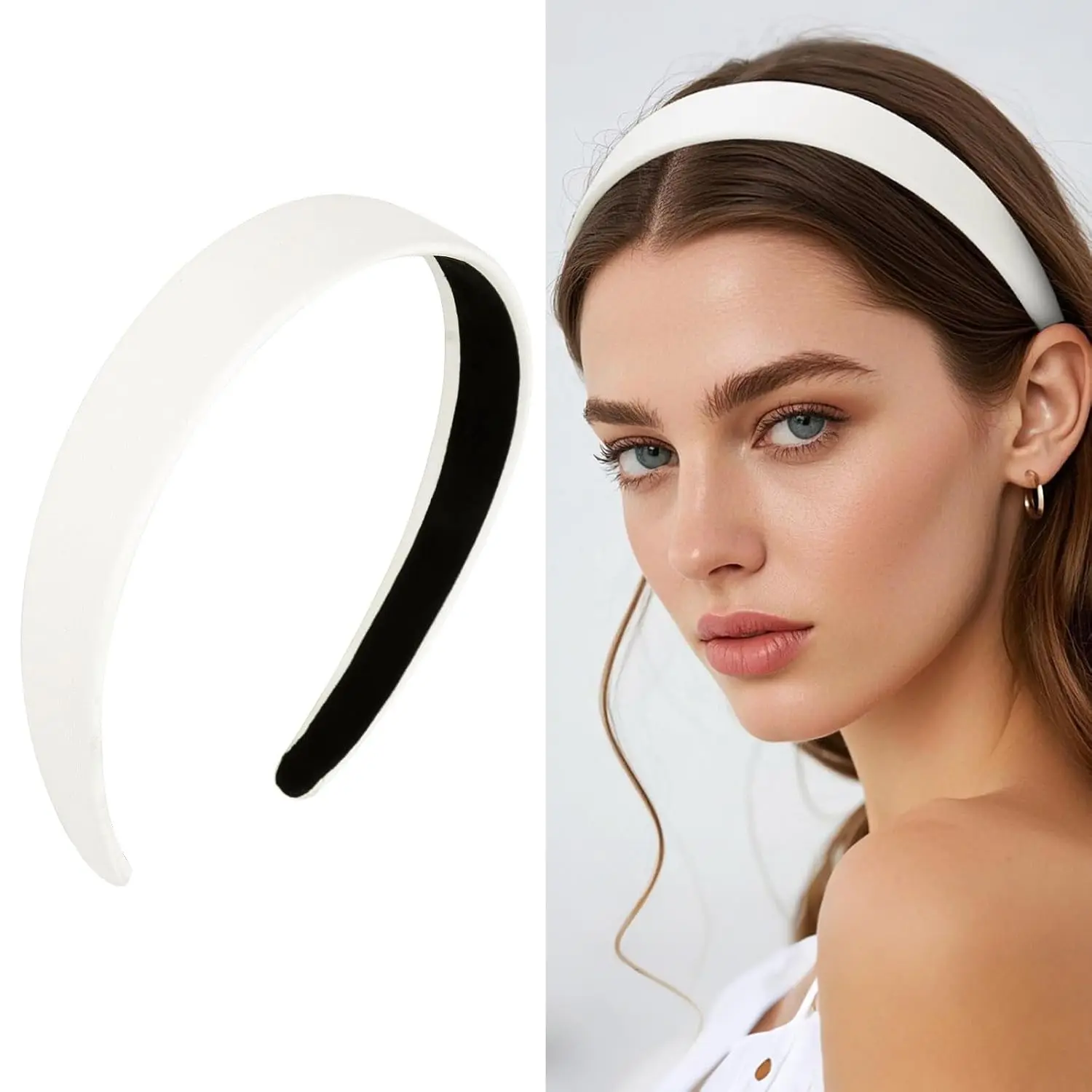

1 Inch Wide PU Leather Non-Slip Headband for Women Girls, Fashion Hair Accessory, Holiday Costume Diadem