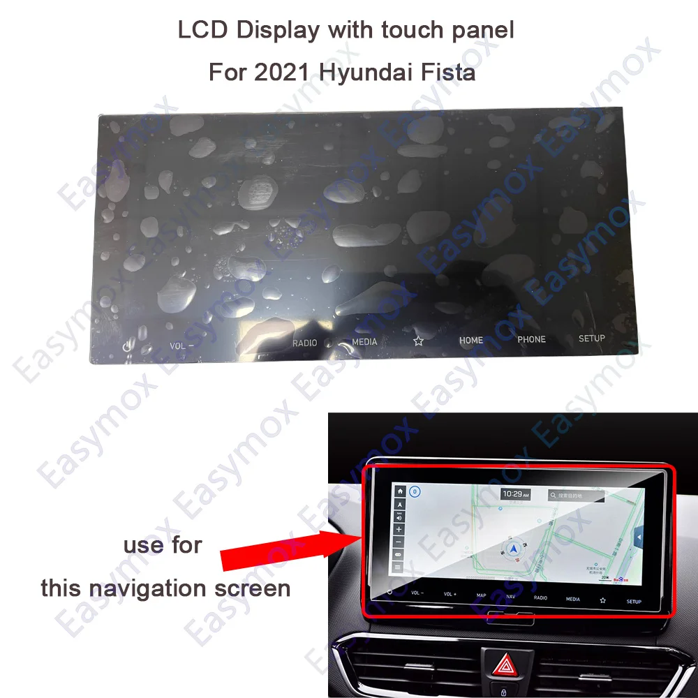 

12.3" LCD Display With Touch Panel For 2021 Hyundai Fista Navigation Information Radio Stereo Gps Screen