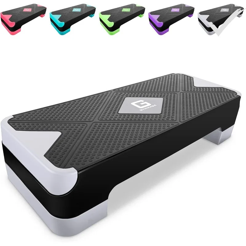 

Adjustable Workout Aerobic Stepper, Aerobic Exercise Step Platform with 2 Risers, Exercise Step Deck for Fitness, 26.5" Trainer