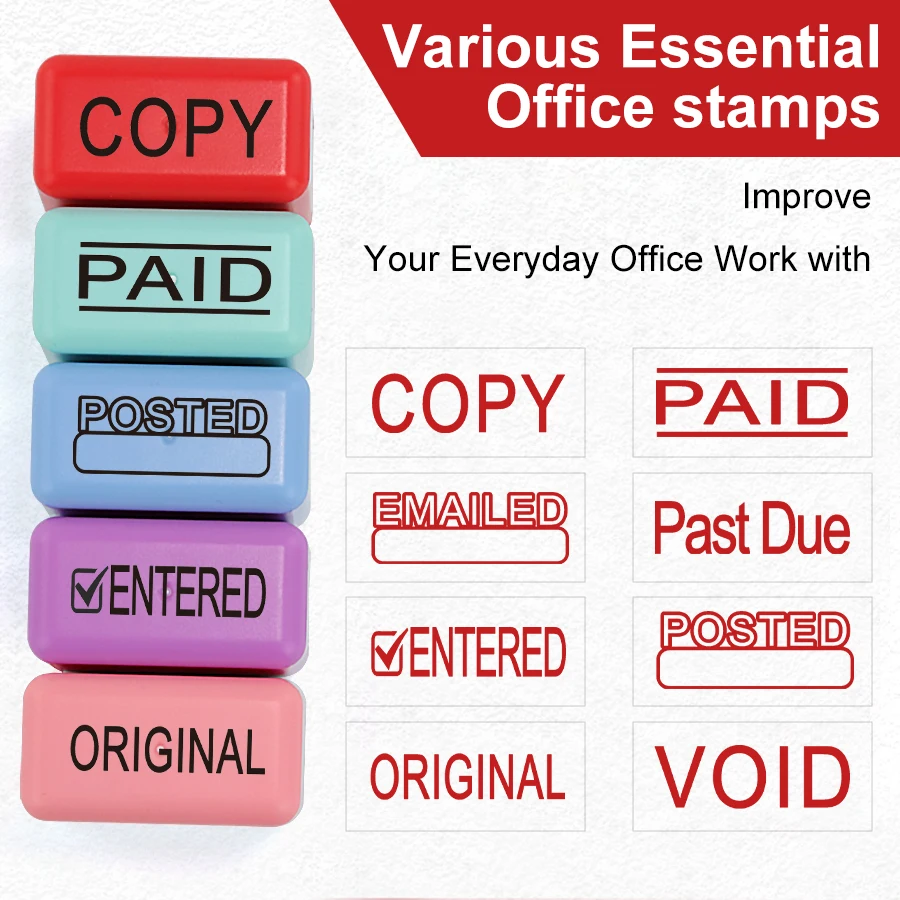 ختم مكتب الحبر الأحمر، سجل العمل، معجون البريد الإلكتروني الأصلي، نسخة باطل مدفوعة، تم إدخالها عشوائيًا بخمسة ألوان #2