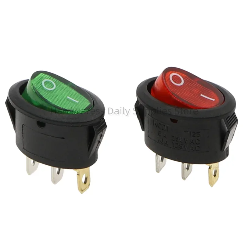 1PCS KCD1 Oval Rocker switch ON-OFF / ON-OFF-ON 2 Pins / 3 Pins Fan / Electric Kettle Switch Power Switch 6A 250VAC / 10A 125VAC