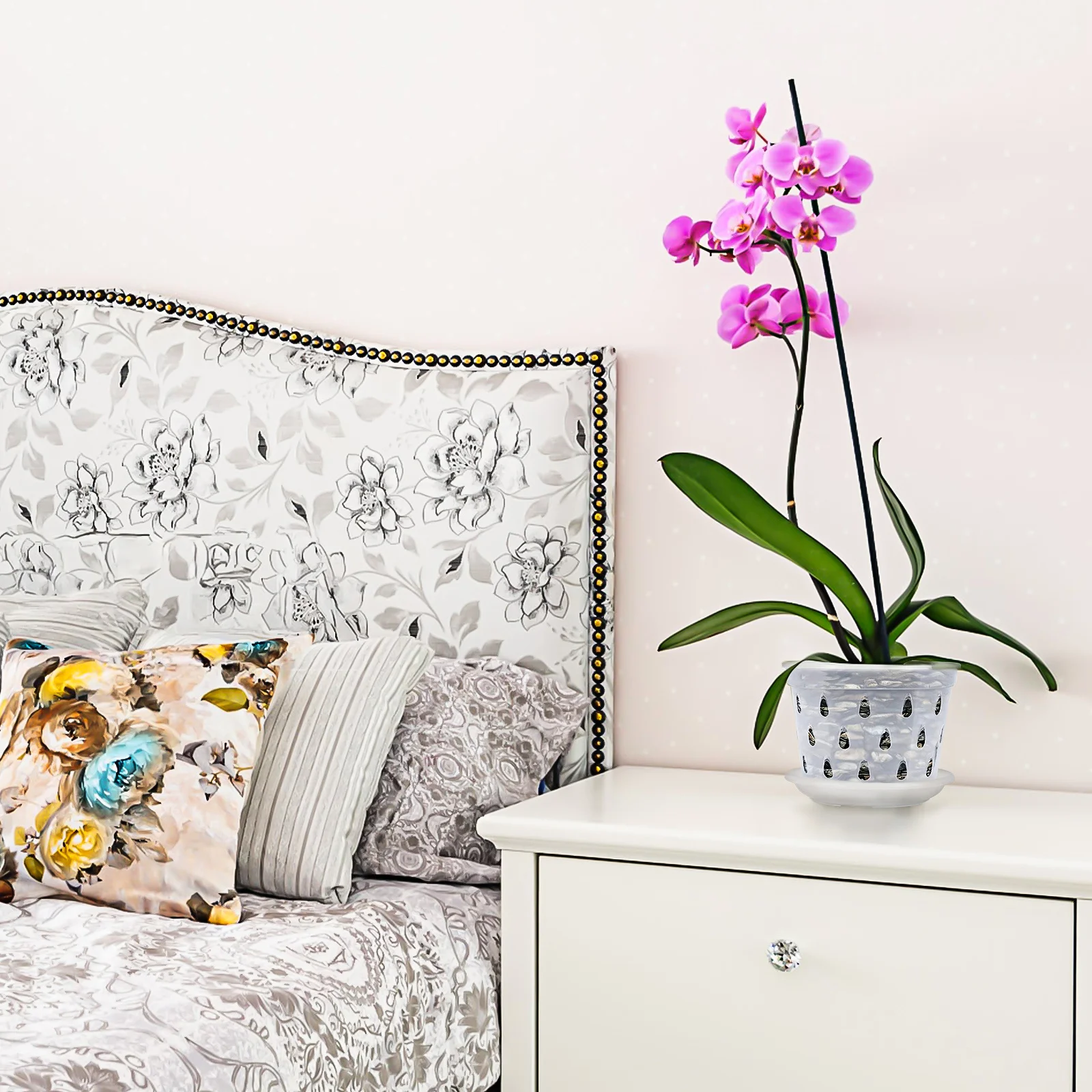 

5Sets Clear Plastic Plant Pots Orchid Nursery Containers with Drainage Holes Reusable Lightweight Garden Pots for Flowers