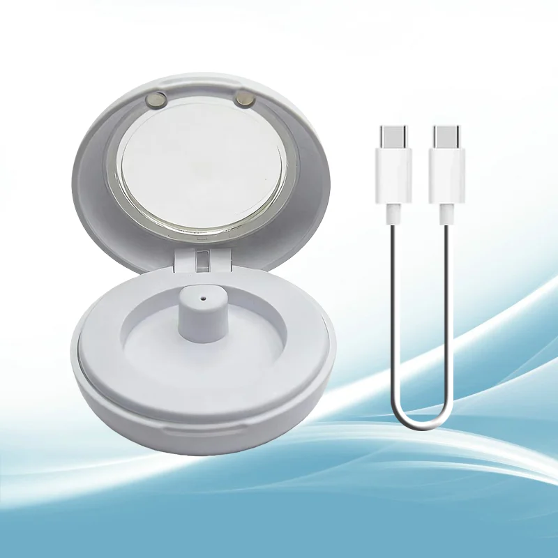 

Lightweight and Portable White ABS Magnetic Smart Ring Charging Case & USB-C Cable For Smart Ring ((Didn't Support Wireless)