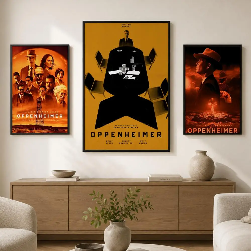 Movie O-Oppenheimer Poster Waterproof PVC Wall Poster, Peel-and-Stick HD Art for Living Room, Bedroom and Shop