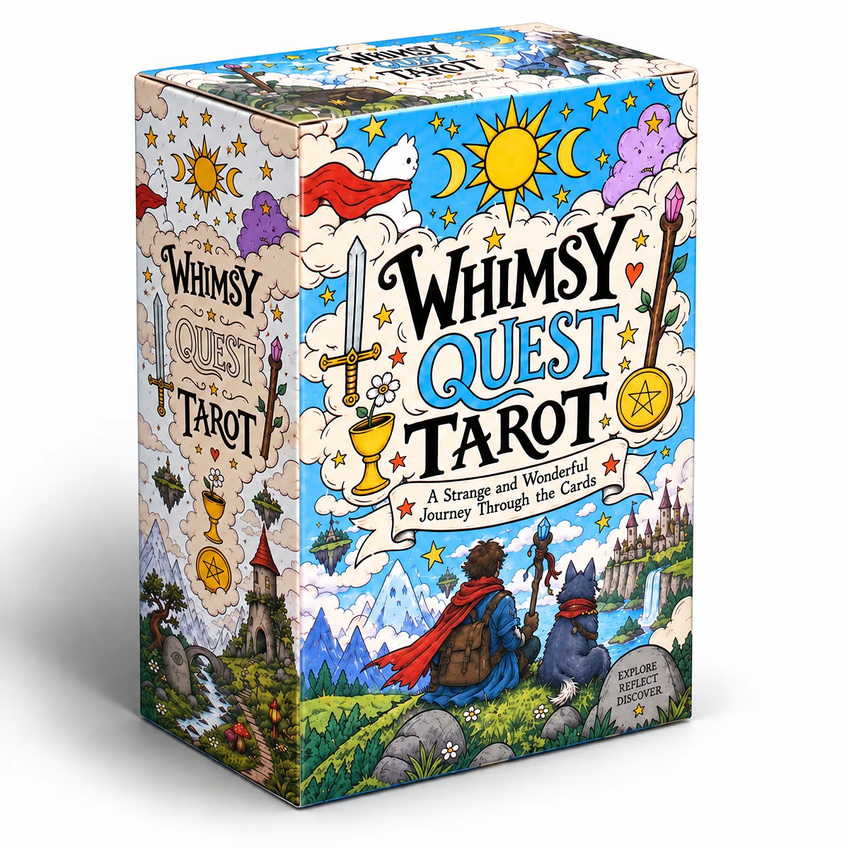 Whimsy Quest Tarot 78 Card Deck Hand Drawn Fantasy Tarot Cards Classic Symbolism Intuitive Readings Self Reflection Spiritual