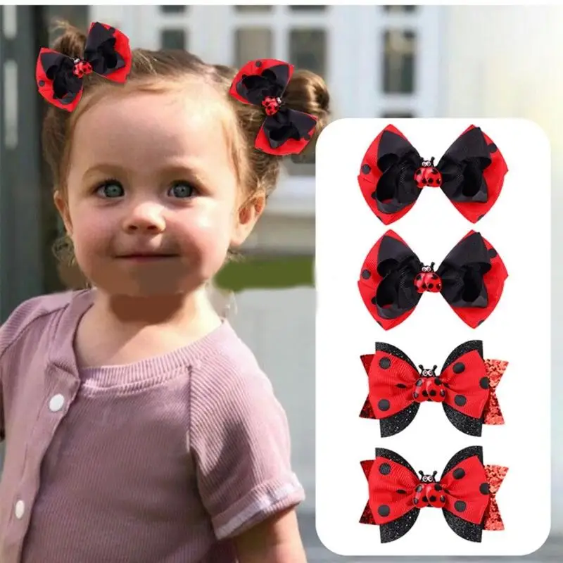 

49MC Colorful Animal Hair Clip for Children Double Bows Designs Hairpiece Hair Decoration for Added Charm and Style