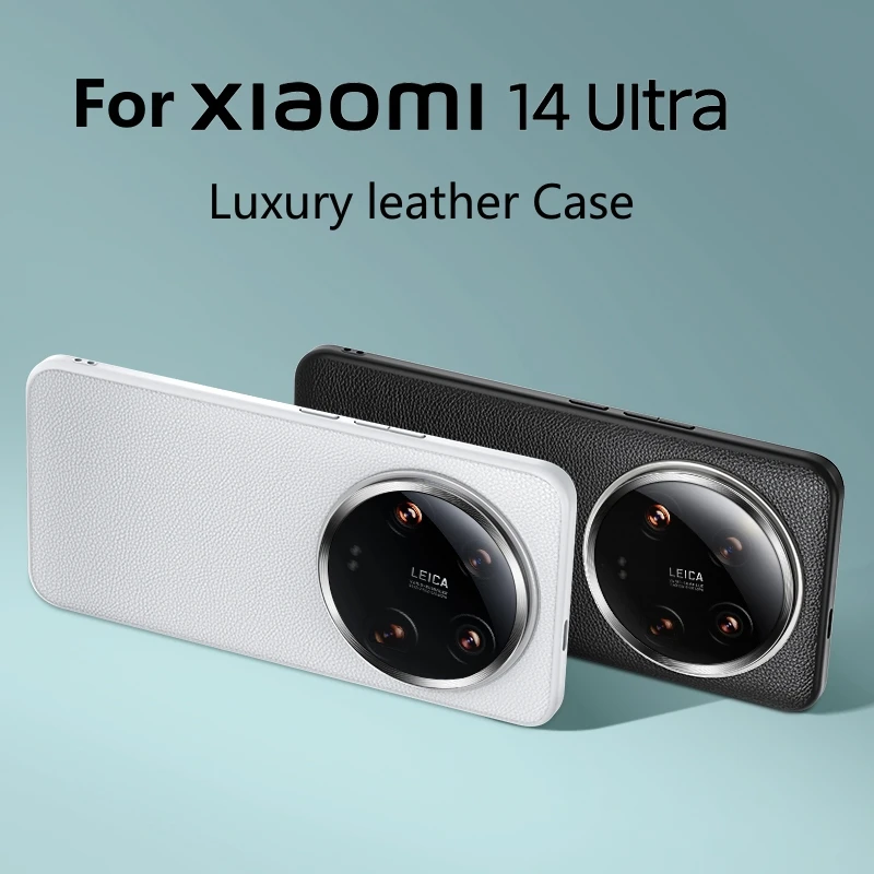 For Xiaomi 14 Ultra Case Luxury Leather Cover For Xiaomi Mi 14 Ultra 5G Capa Stylish Soft Silicone Phone Shell Protection Bumper