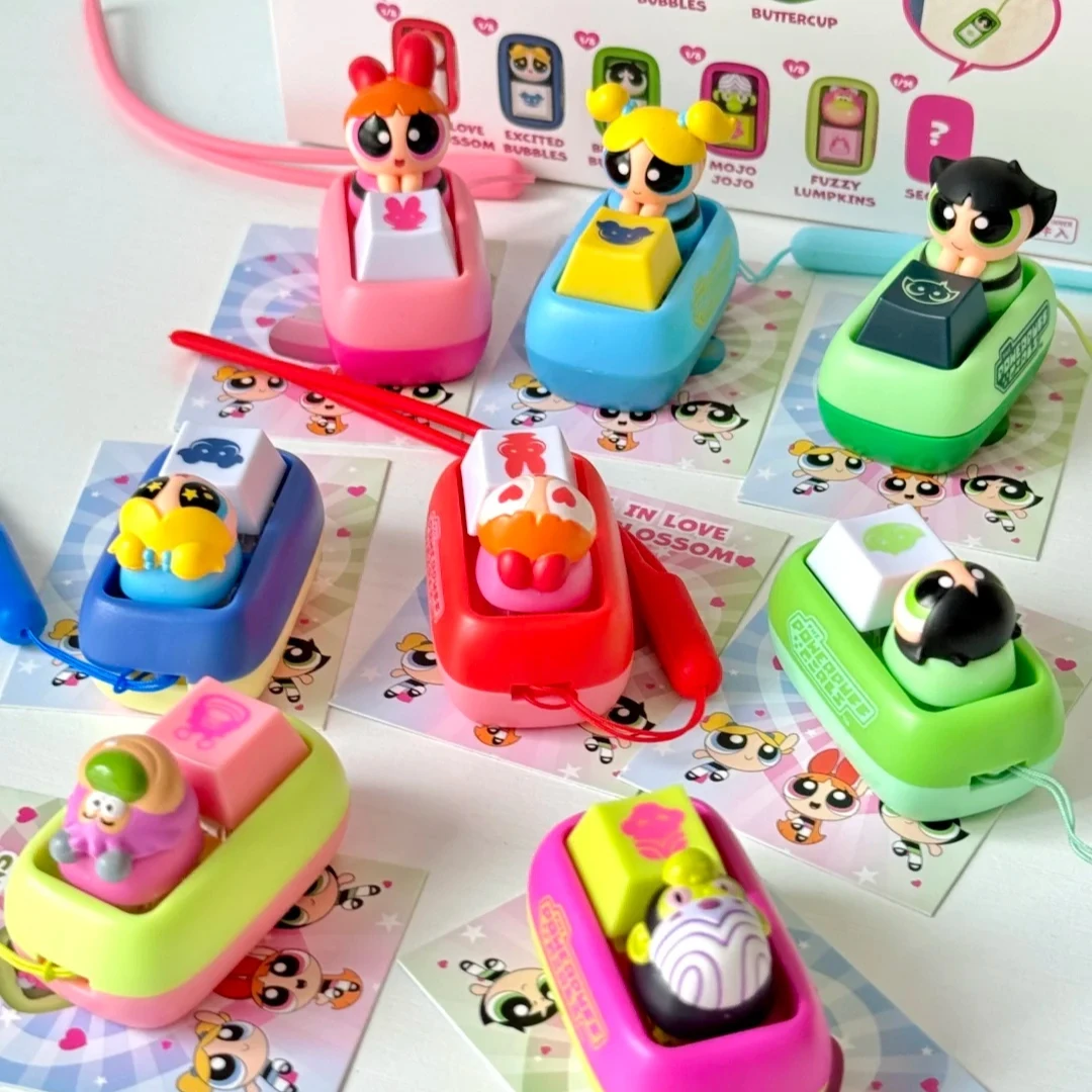 

Fingertip Keycap Keychain Blind Box The Powerpuff Girls Cute Anime Accessories Ornament Decoration Design Toy Birthday Gift