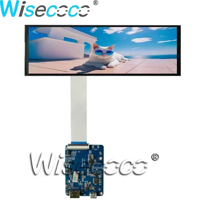 7.9 Inch 1280X400 Bar LCD Display TFT IPS Screen MIPI LCD Display Driver Board For Case Secondary Monitor Raspberry Pi Wisecoco