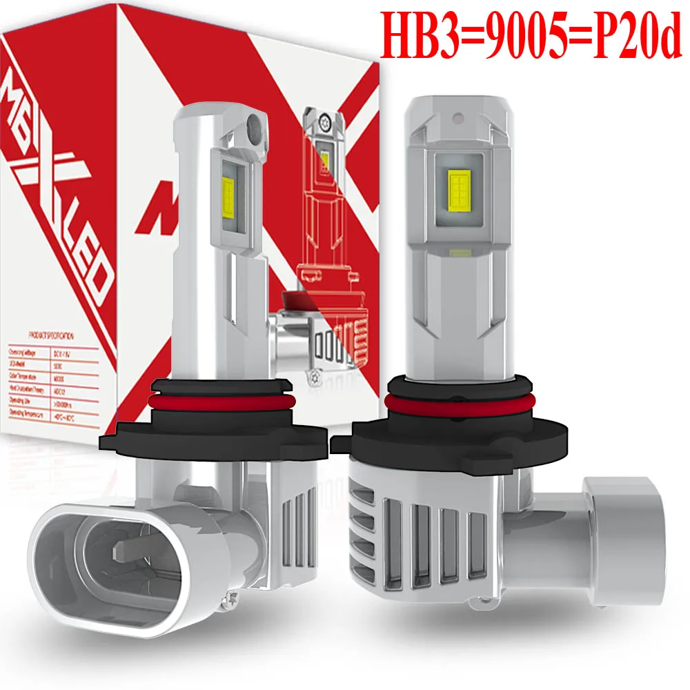 2pcs HB3 9005 P20d Led Canbus No Error Powerful Light Headlight Car No Adapter Required Turbo Diode Bulb White Moto Fog Lamp 12v