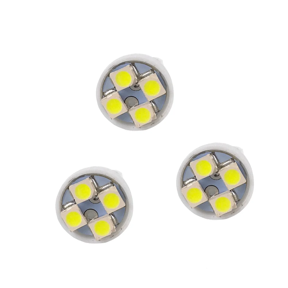 100PCS T10 1210 4 SMD LED Bulbs W5W 194 168 Auto Car Side Door Motorcycles Clearance Instrument Reading Light DC 12V