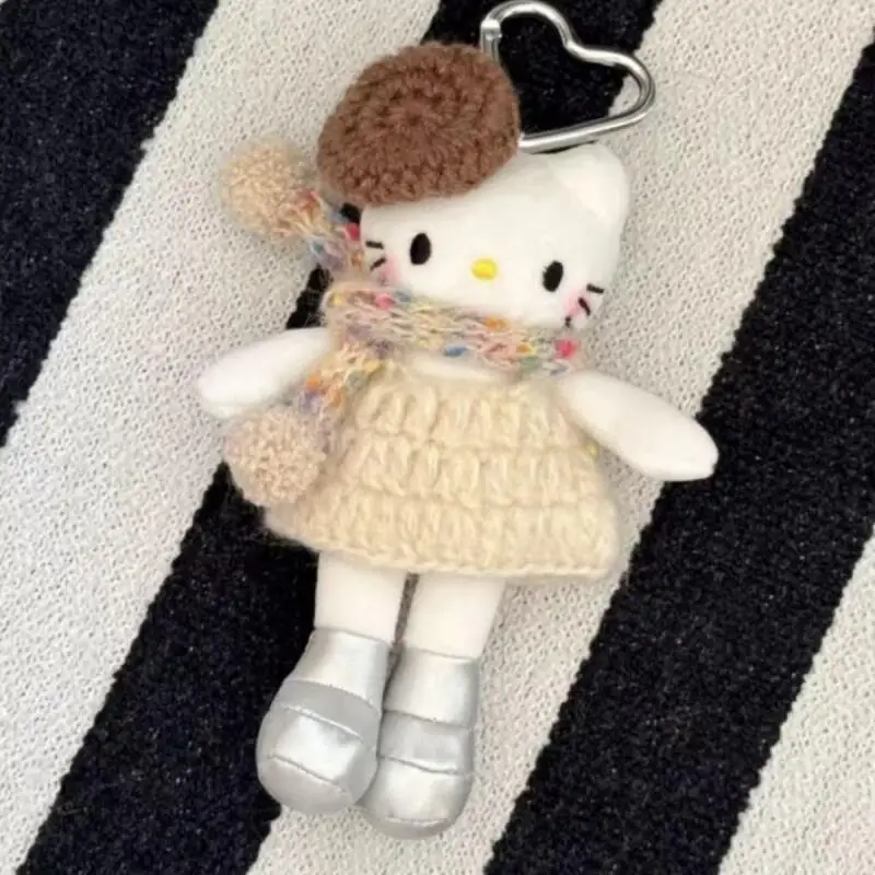 Sanrio Sweater Set Hello Kitty Pluche pop winter Nieuwe Creatieve Verkleedtas Rits accessoires sleutelhanger Mode decoratie cadeau