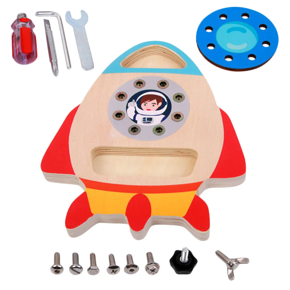 1 conjunto reutilizável ocupado placa de madeira diy aprendizagem crianças educacional foguete quebra-cabeça crianças fornecimento interativo prático criatividade