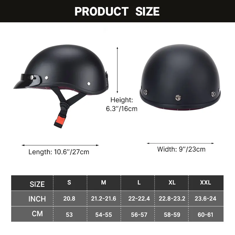 Moto Unisex Motorcycle Helmets Scooter Biker Motorbike Racing Riding Helmet  Open Face Retro Vintage Casco