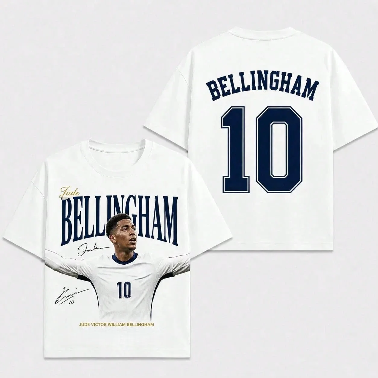 T-shirt Jude Bellingham Angleterre NO.10 pour hommes et femmes, vêtements d'été 100 coton, haut à manches courtes de haute qualité, Streetwear