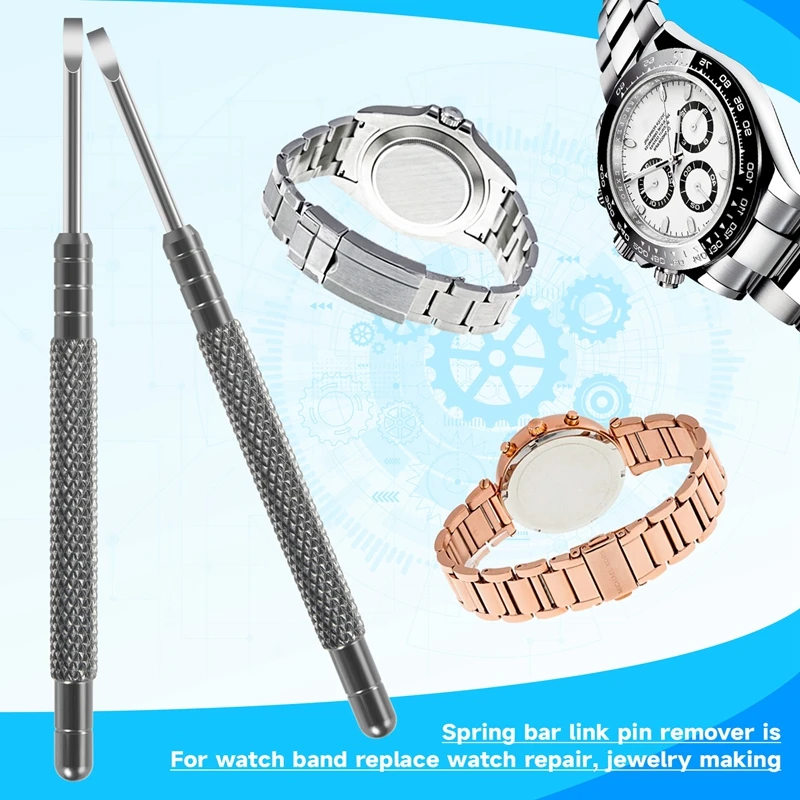 2 Pack Metal Watchmaker Repair Tool Watch Hand Remover Tools Levers with Flat Blade