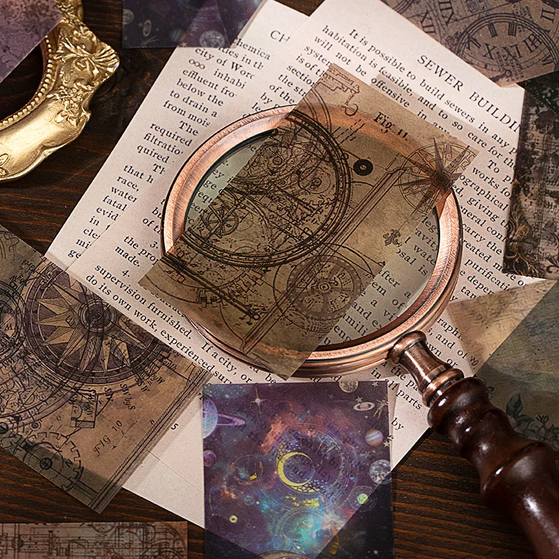 Flashy-Old Attseries Retro Paper, Message Cuts, Furic Acid Memo Sub, 8Packs