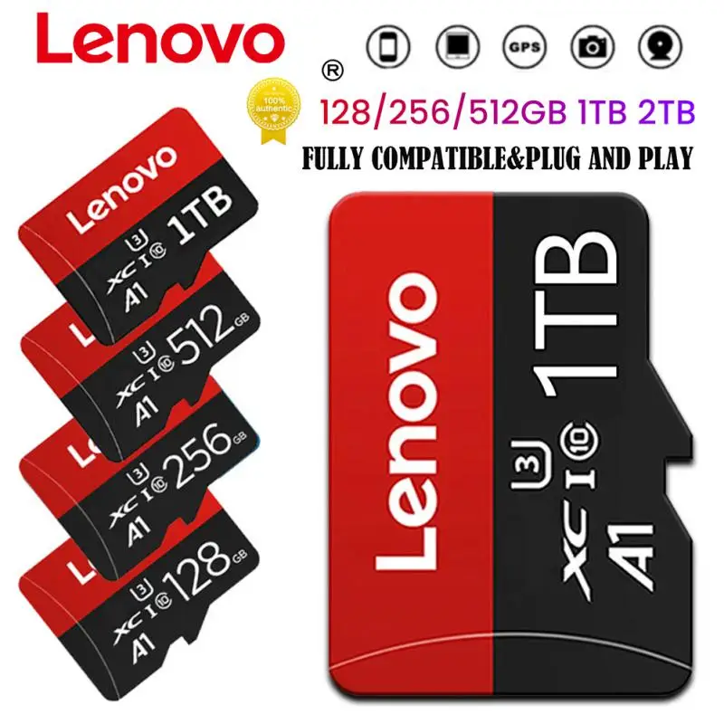 

Компактная SD-карта Lenovo на 1 ТБ, 512 ГБ, 256 ГБ, A2 U3, Micro TF, SD-карта на 128 ГБ, высокоскоростная TF-карта для Nintendo Switch Ps5
