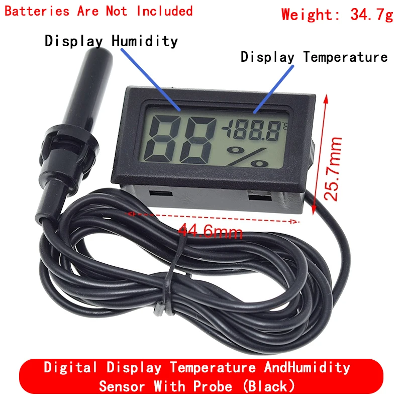 Mini cyfrowy termometr LCD używany do zamrażania temperatury-50-110 ℃ termometr do lodówki wewnątrz i na zewnątrz wodoodporna sonda