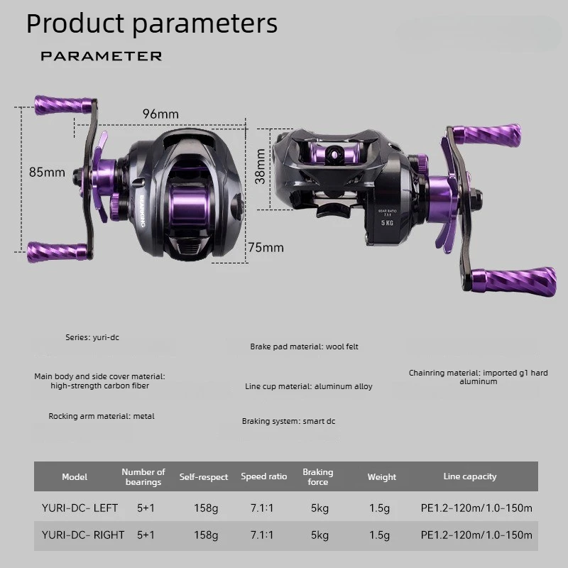 Water Drop Wheel Far Throw Anti-explosion Line Electronic Brake System Luya Light Noise Water Drop Wheel