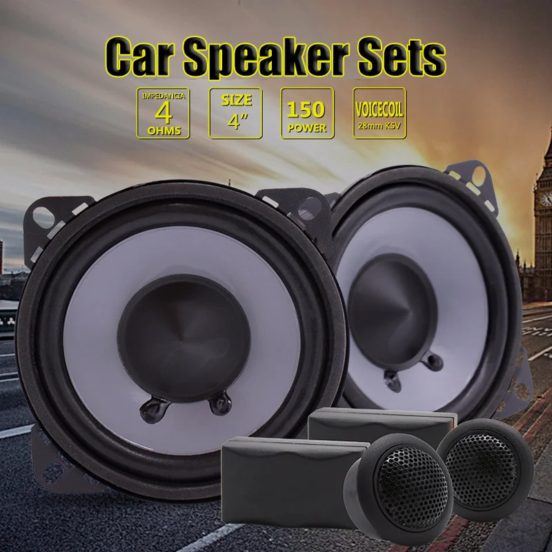 

4 Inch Car Speaker Sets High Efficiency Mini Dome Tweeter Speaker High Power Silk Film Car Audio Speaker Car Audio Modification