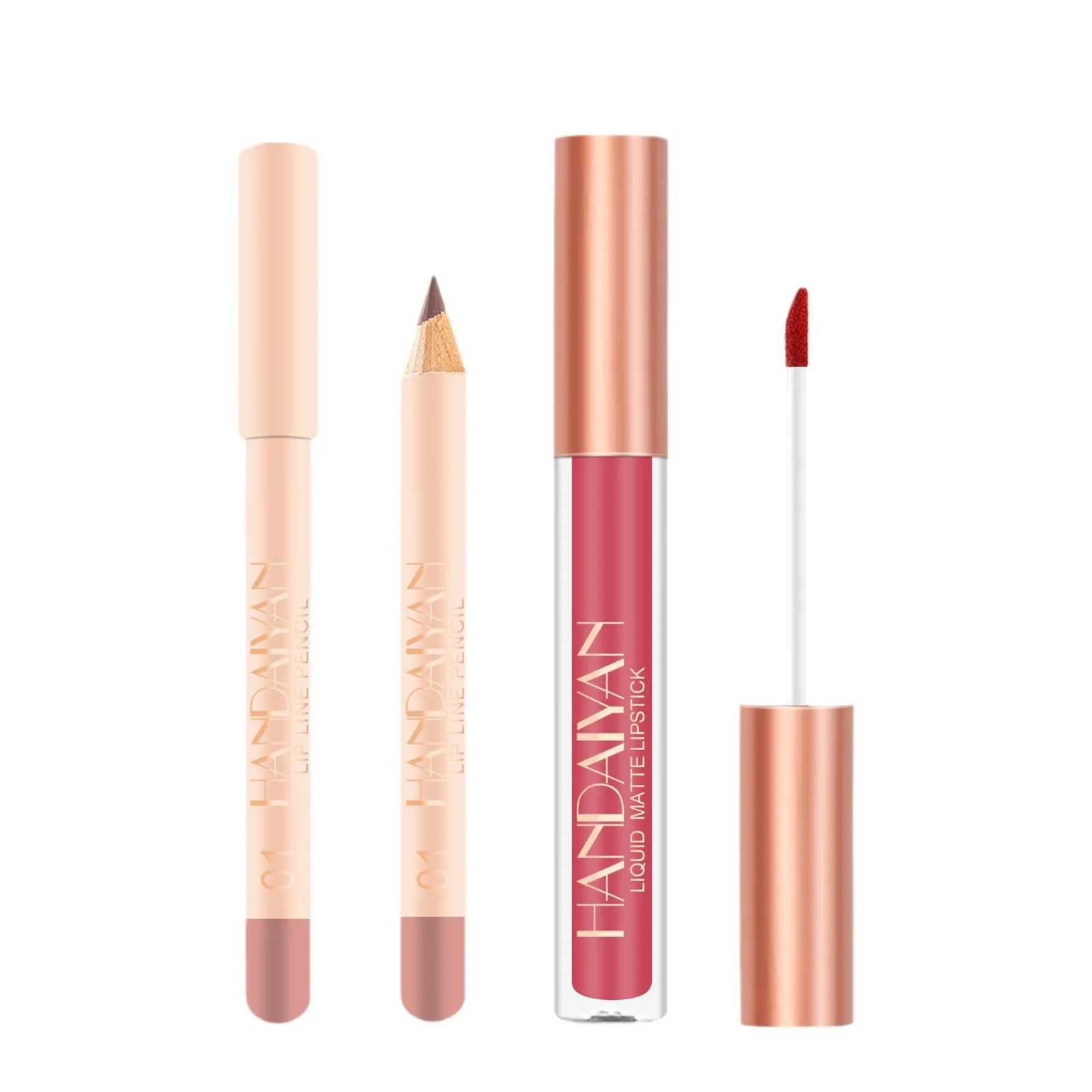 12-kleuren matte lipliner waterdichte non-stick niet-vervagende vloeibare lippenstift en lipliner set schoonheid lippenstift niet-vervagende lipglazuur