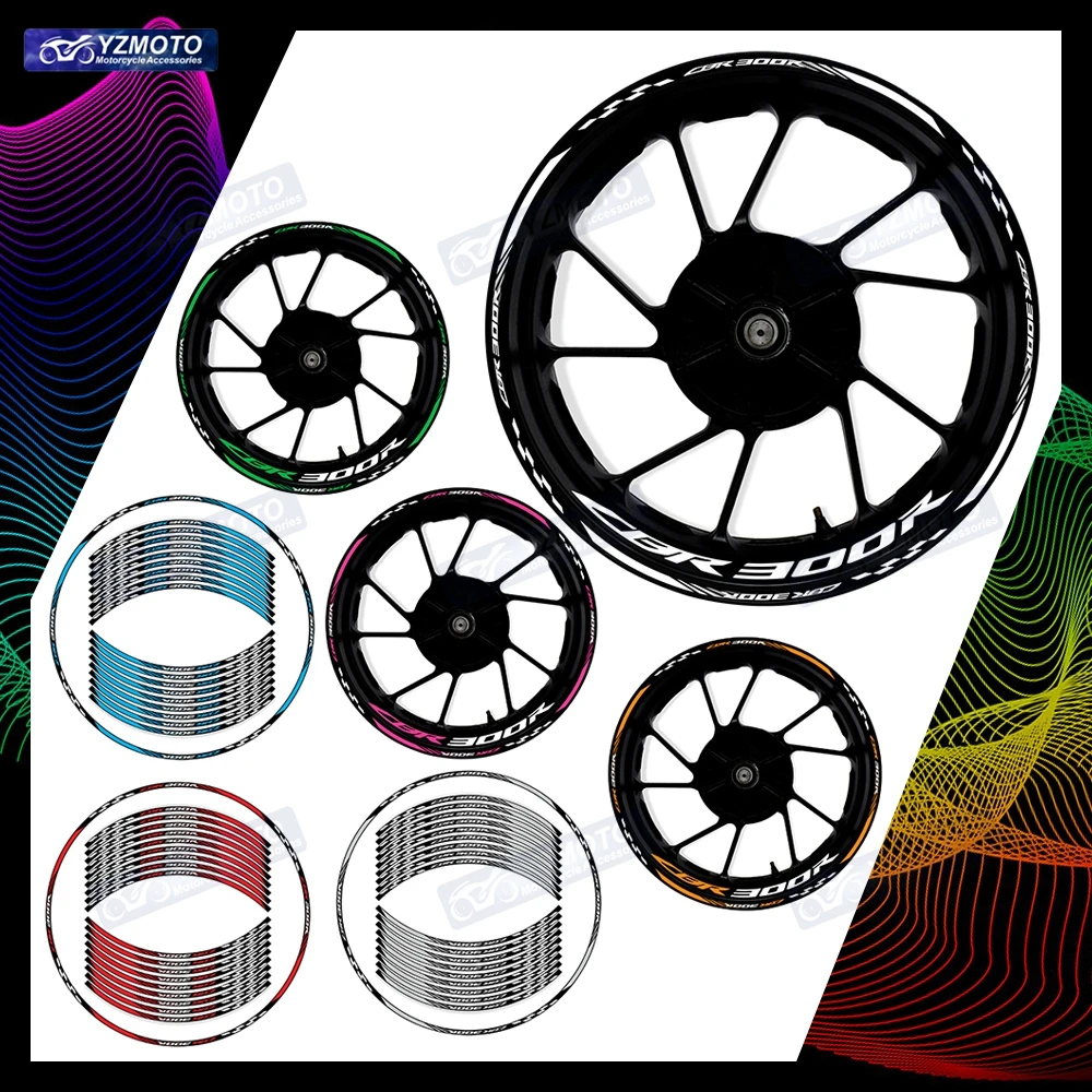 

Для Honda CBR300R CBR 300R мотоцикл 17-дюймовая декоративная наклейка на переднюю и заднюю ступицу колеса водостойкая светоотражающая наклейка на обод