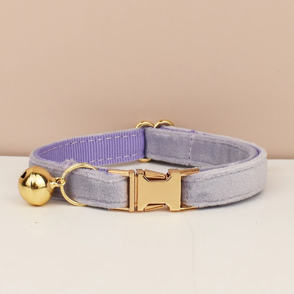 Cute Bowknot Cat Collar Personalized Cat Collar with Bell Engraving ID Tag Nameplate Kitten Collar Leash Set Velvet 46