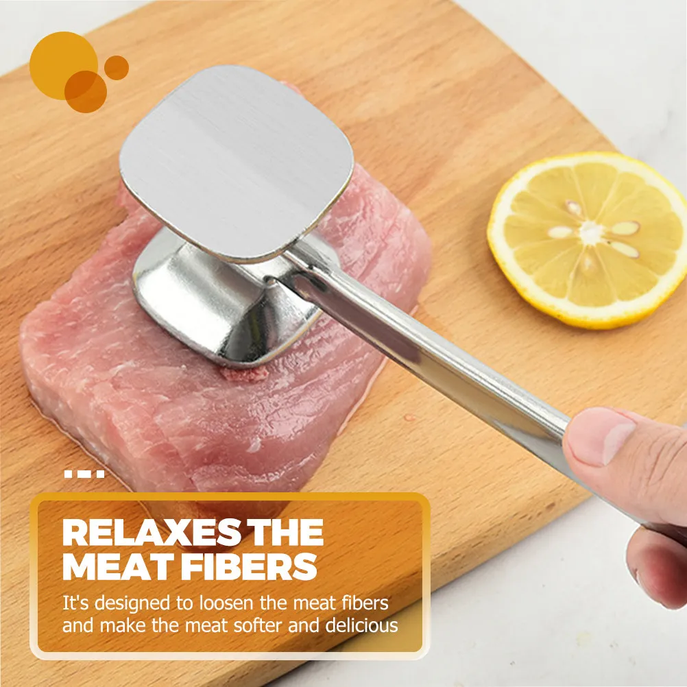 Aluminium Alloy Meat Hammer Dual-Sided Kitchen Tenderizer Tool Flat Side for Meat Expansion Hammer Nail Side for Fiber Breaking