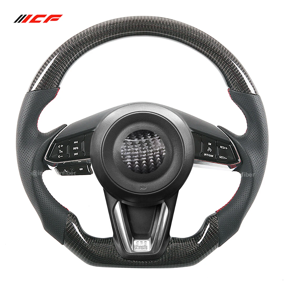 

ICF Real Carbon Fiber Steering Wheel for Mazda CX5 Perforated Leather Multiple Customized Solutions