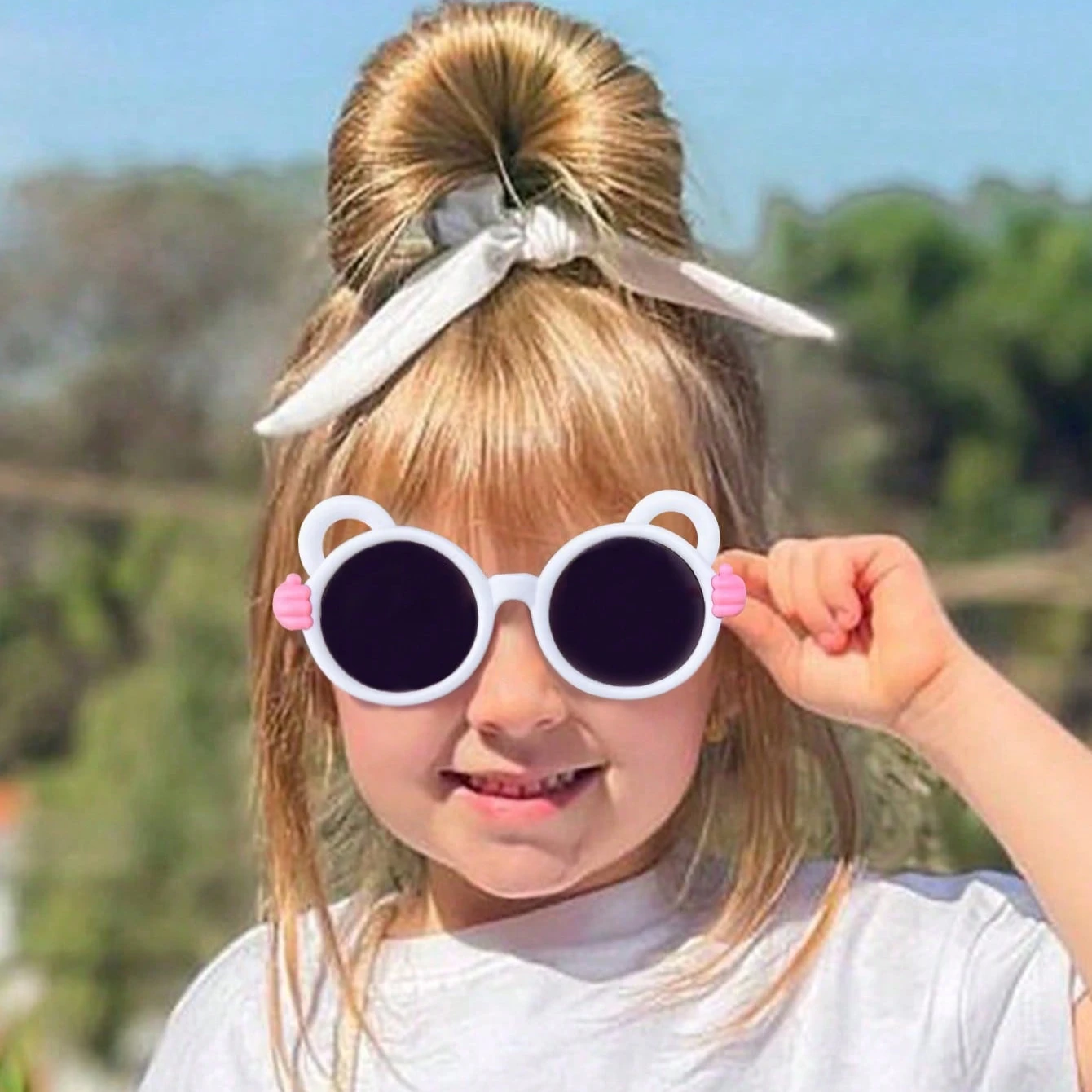 2/4Pcs 2025  Cute Newest Double Colors Hollow Bear Shape  Fashion Glasses Eyewear Card Only Show,Don't Shipping
