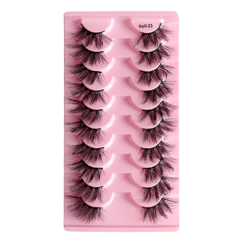 Natural Falso Vison Cílios, Invisible Banda Lash Extensão, Cluster Cruz, Fada 3D, Faux Big Eye, Longo Falso Lash