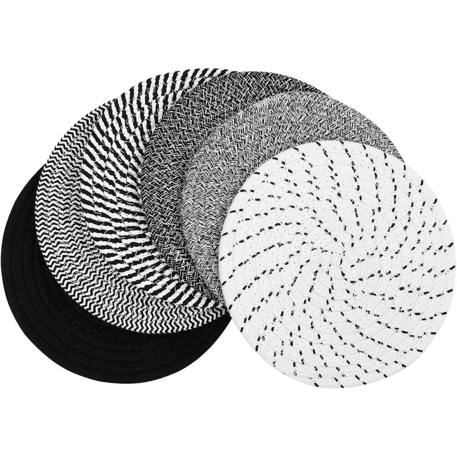 

8 Ih Trivets for Hot Dishes 6 Pieces HeatResistant Trivet Set Cotton Trivets Mats for Kitchen Hot Pads for Countertops Table Fa
