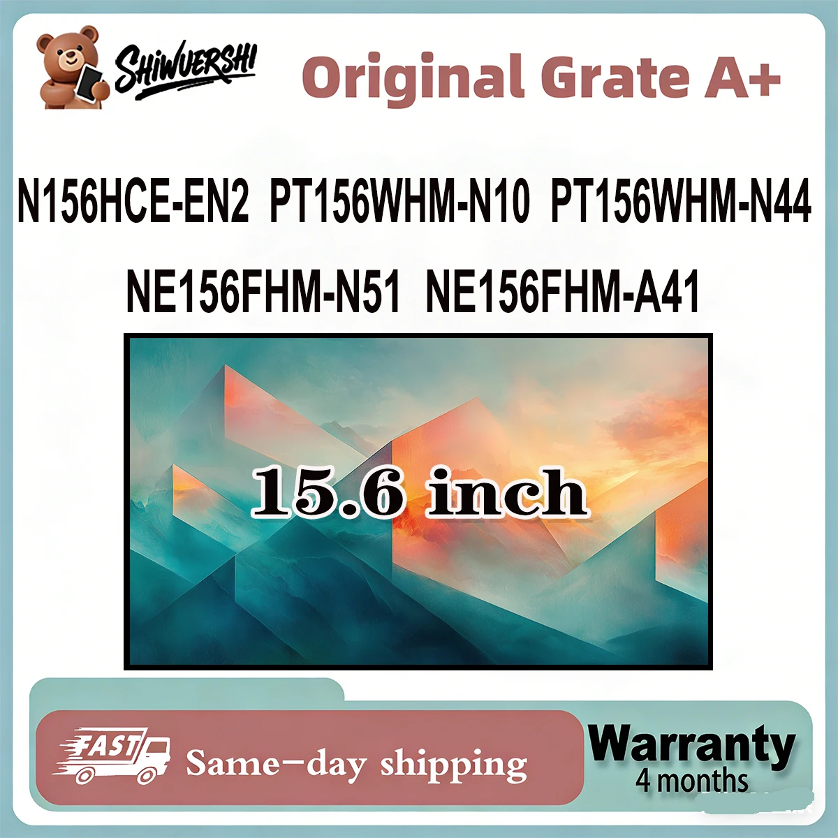 Original New A+ 15.6 inch Slim Laptop Lcd Screen Panel N156HCE EN2 PT156WHM N10 PT156WHM N44 NE156FHM N51 NE156FHM A41