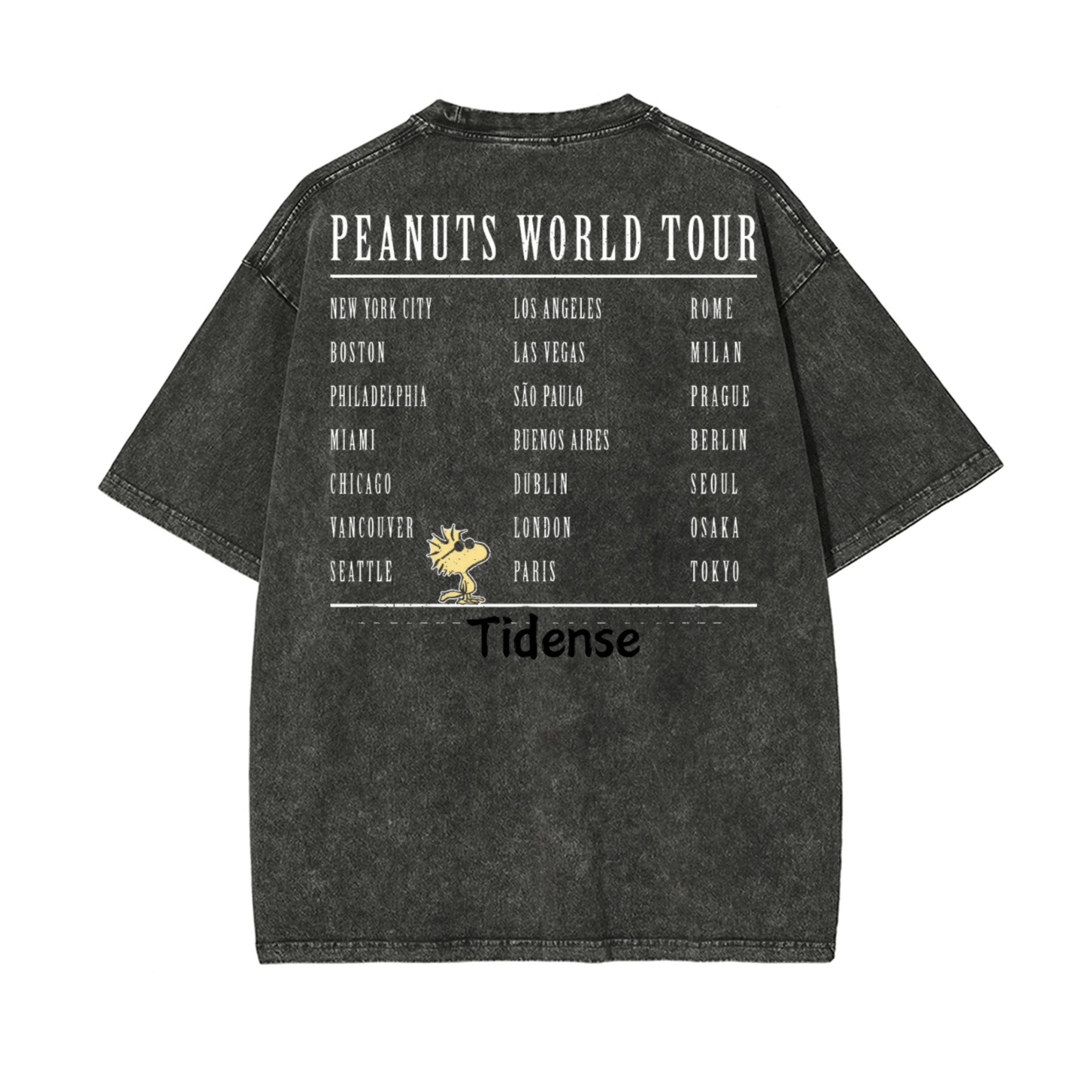 Peanut World Tour T-shirt à manches courtes pour hommes et femmes, image et texte, même style, tendance estivale et sportive, grande taille